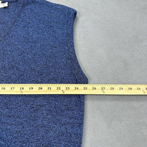 VINTAGE London Fog Sweater Vest Mens XL Blue Black Acrylic V Neck Made In USA - Picture 5 of 7